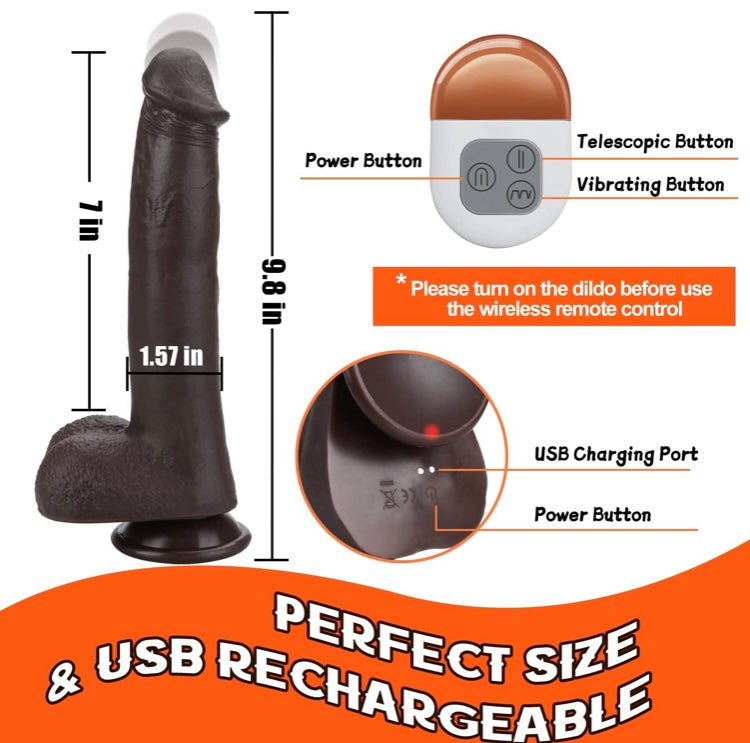 Chocolate Love Thrusting Dildo